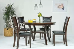Gia Round Dining Table & 4 Chairs In Dark Brown