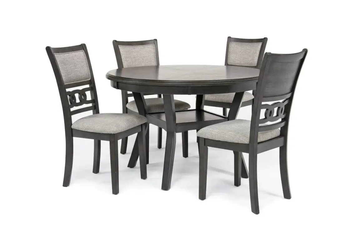 Gia Round Dining Table & 4 Chairs In Dark Brown