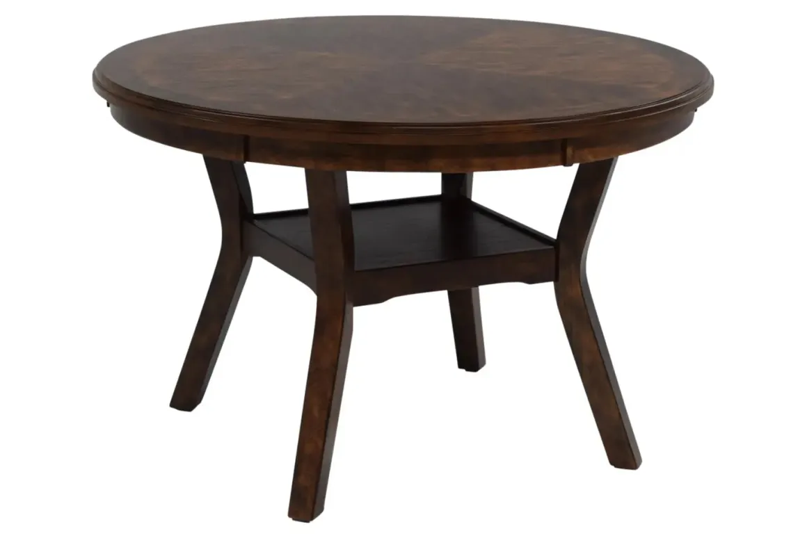 Gia Round Dining Table & 4 Chairs In Dark Brown