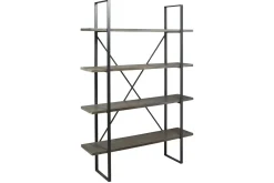 Gilesgrove Tall Bookcase In Black & Gray