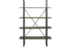 Gilesgrove Tall Bookcase In Black & Gray