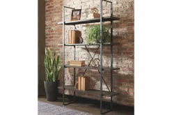 Gilesgrove Tall Bookcase In Black & Gray