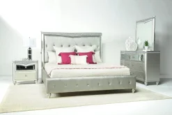 Glendale Upholstered Bed In Platinum, Queen