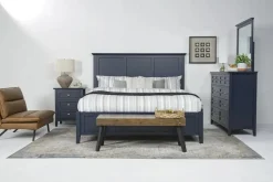 Grace Panel Bed, Dresser, Mirror & Nightstand In Snowfall, Full