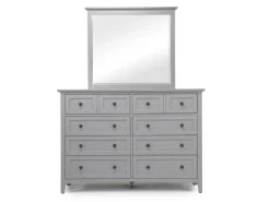 Grace Panel Bed, Dresser, Mirror & Nightstand In Snowfall, Full