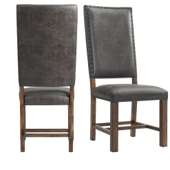 Gramercy Tufted Tall Back Side Chair In Walnut, Set Of 2
