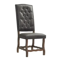 Gramercy Tufted Tall Back Side Chair In Walnut, Set Of 2