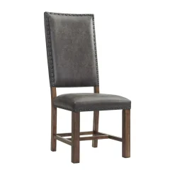 Gramercy Tufted Tall Back Side Chair In Walnut, Set Of 2