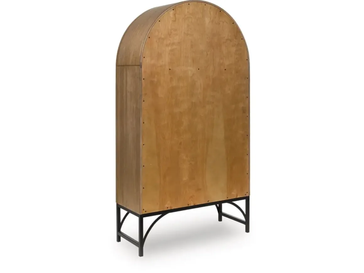 Gwenwhich Glass Door Chest In Natural Brown/Black