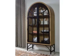 Gwenwhich Glass Door Chest In Natural Brown/Black