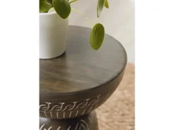 Hadcher Accent Table In Warm Brown And Cream