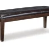 Haddigan Dining Bench In Dark Brown