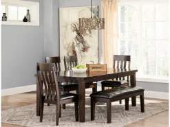 Haddigan Dining Bench In Dark Brown