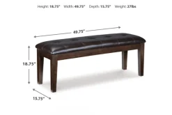 Haddigan Dining Bench In Dark Brown