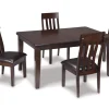 Haddigan Extendable Dining Table & 4 Chairs In Dark Brown