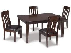 Haddigan Extendable Dining Table & 4 Chairs In Dark Brown