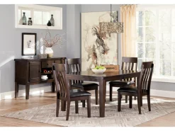 Haddigan Extendable Dining Table & 4 Chairs In Dark Brown