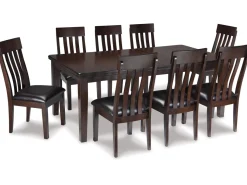 Haddigan Extendable Dining Table & 8 Chairs In Dark Brown
