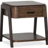 Hallie Rectangle End Table In Milk Chocolate/Dark Chocolate