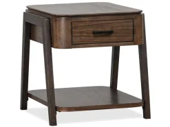 Hallie Rectangle End Table In Milk Chocolate/Dark Chocolate