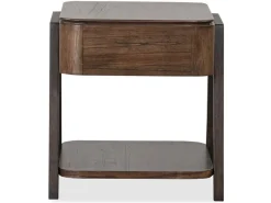 Hallie Rectangle End Table In Milk Chocolate/Dark Chocolate