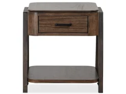 Hallie Rectangle End Table In Milk Chocolate/Dark Chocolate