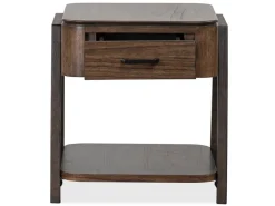 Hallie Rectangle End Table In Milk Chocolate/Dark Chocolate