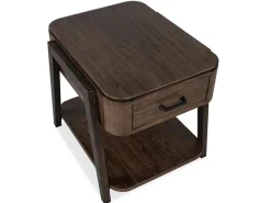 Hallie Rectangle End Table In Milk Chocolate/Dark Chocolate