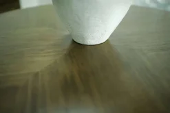 Harlin Round Counter Height Dining Table & 4 Stools In White/Brown