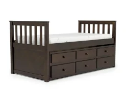Harlow Captain Bed W/ Storage Trundle In Espresso