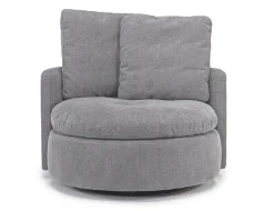 Harrison Swivel Chair In Helio Pewter 100