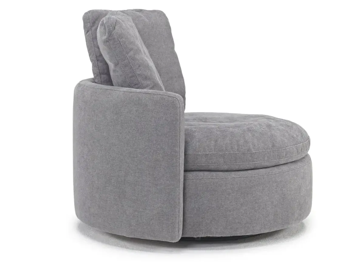 Harrison Swivel Chair In Helio Pewter 100