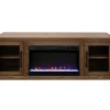 Haven Fireplace Console In Brown, 81 Inch