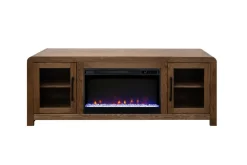 Haven Fireplace Console In Brown, 81 Inch