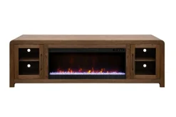 Haven Fireplace Console In Brown, 81 Inch