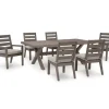 Hillside Barn Outdoor Dining Table, 4 Side Chairs & 2 Arm Chairs In Gray/Brown