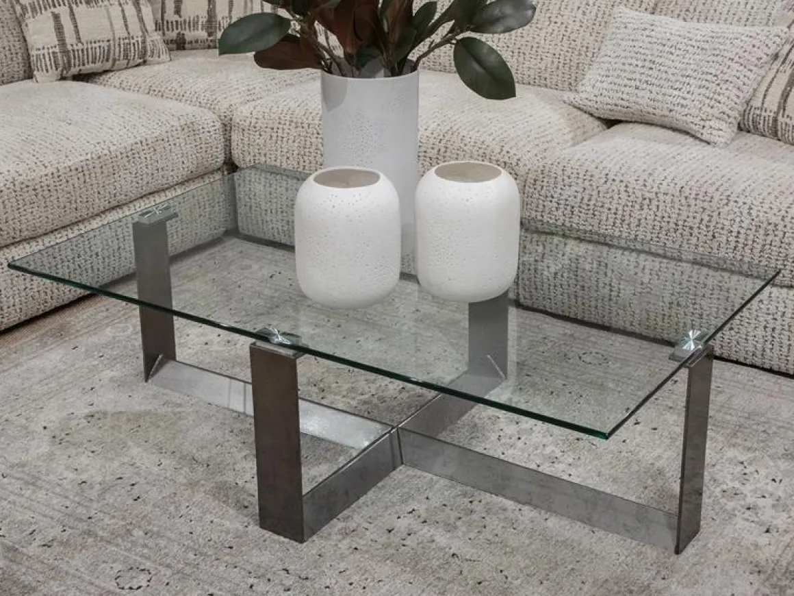 Holden Rectangle Coffee Table In Aged Pewter