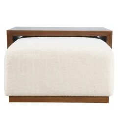 Hudson Cockatil Ottoman W/ Table In White