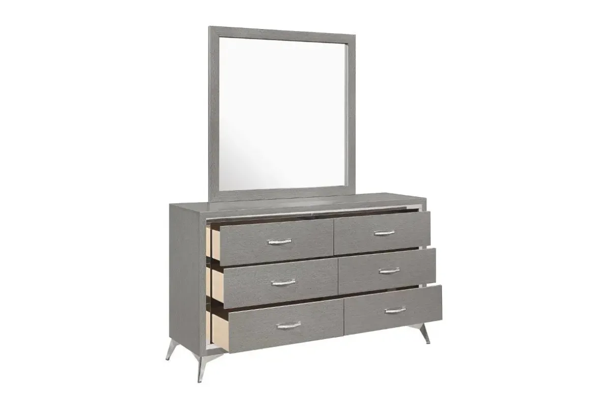 Huxley Mirror In Gray