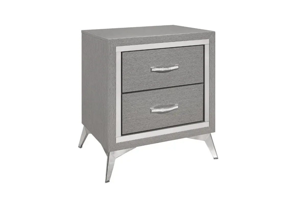 Huxley Panel Bed, Dresser, Mirror & Nightstand In Gray, Full