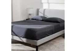 Iced Bamboo Cooling Sheets & Pillowcase Set In Charcoal, Twin