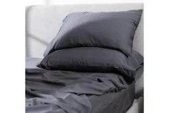 Iced Bamboo Cooling Sheets & Pillowcase Set In Charcoal, Twin