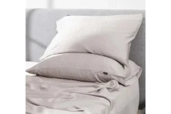 Iced Bamboo Cooling Sheets & Pillowcase Set In Charcoal, Twin