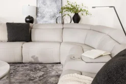 Imperial 6 Piece 2 Power Sectional W/ 2 Power Armless Recliner In Blanca Light Gray Leather