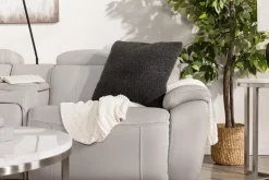 Imperial 6 Piece 2 Power Sectional In Blanca Light Gray Leather