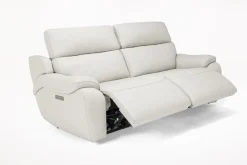 Imperial 2 Power Loveseat In Blanca Light Gray Leather