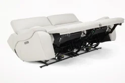 Imperial 2 Power Loveseat In Blanca Light Gray Leather