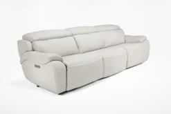 Imperial 2 Power Sofa In Blanca Light Gray Leather