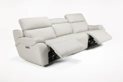 Imperial 2 Power Sofa In Blanca Light Gray Leather