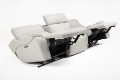 Imperial 2 Power Sofa In Blanca Light Gray Leather